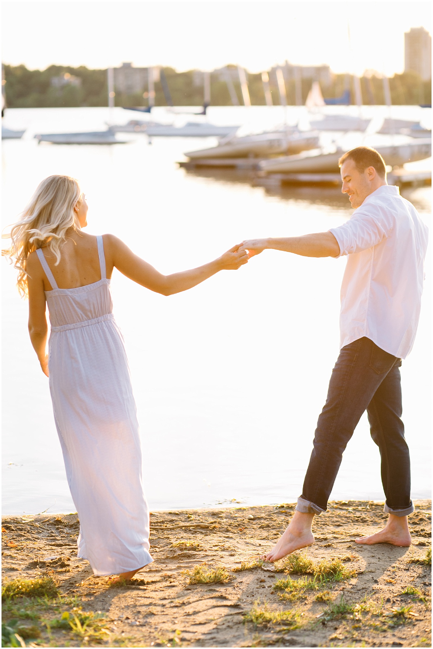 waterfront engagement session in minneapolis